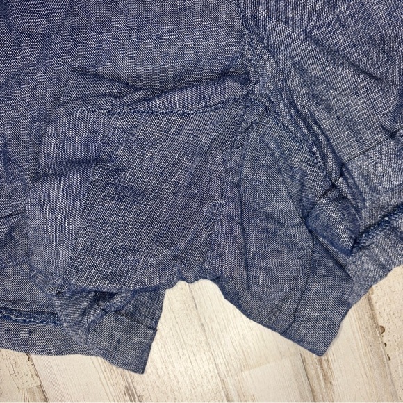 Old Navy Women's 4X Plus Size Shorts High Waisted Linen Blend Chambray Blue - Picture 8 of 16